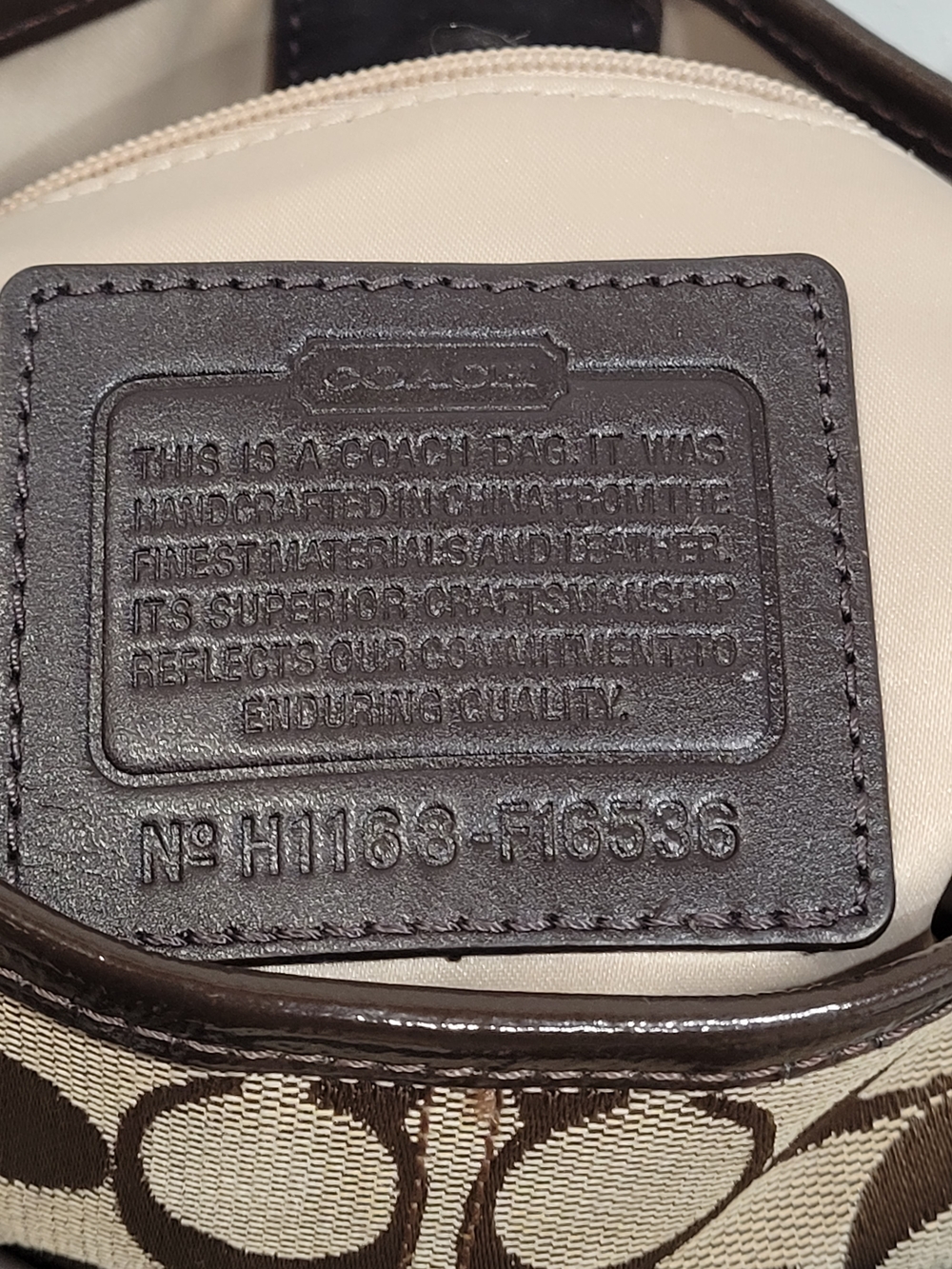 Coach Coco/Chocolate Brown Signature Canvas Classic TurnLock Crossbody Bag - Picture 10 of 11